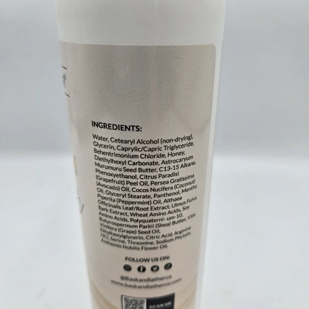 Bask & Lather Replenish Conditioner Deep Hydrating Natural Formula 8 fl oz - New